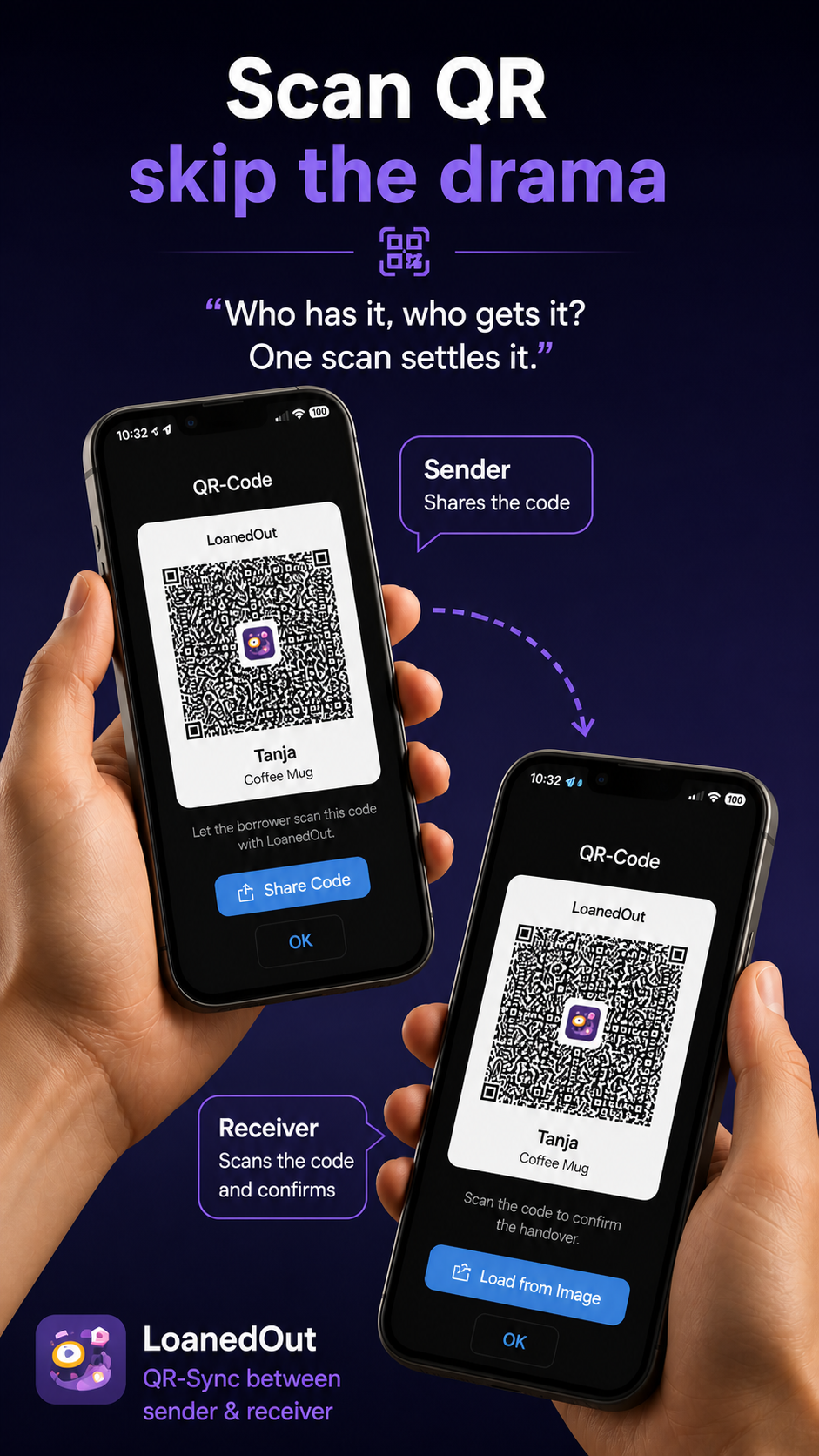 Share a loan via QR code
