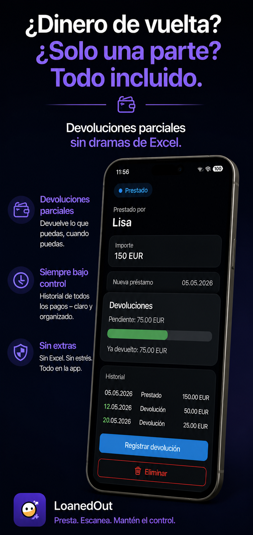 Registrar pagos parciales