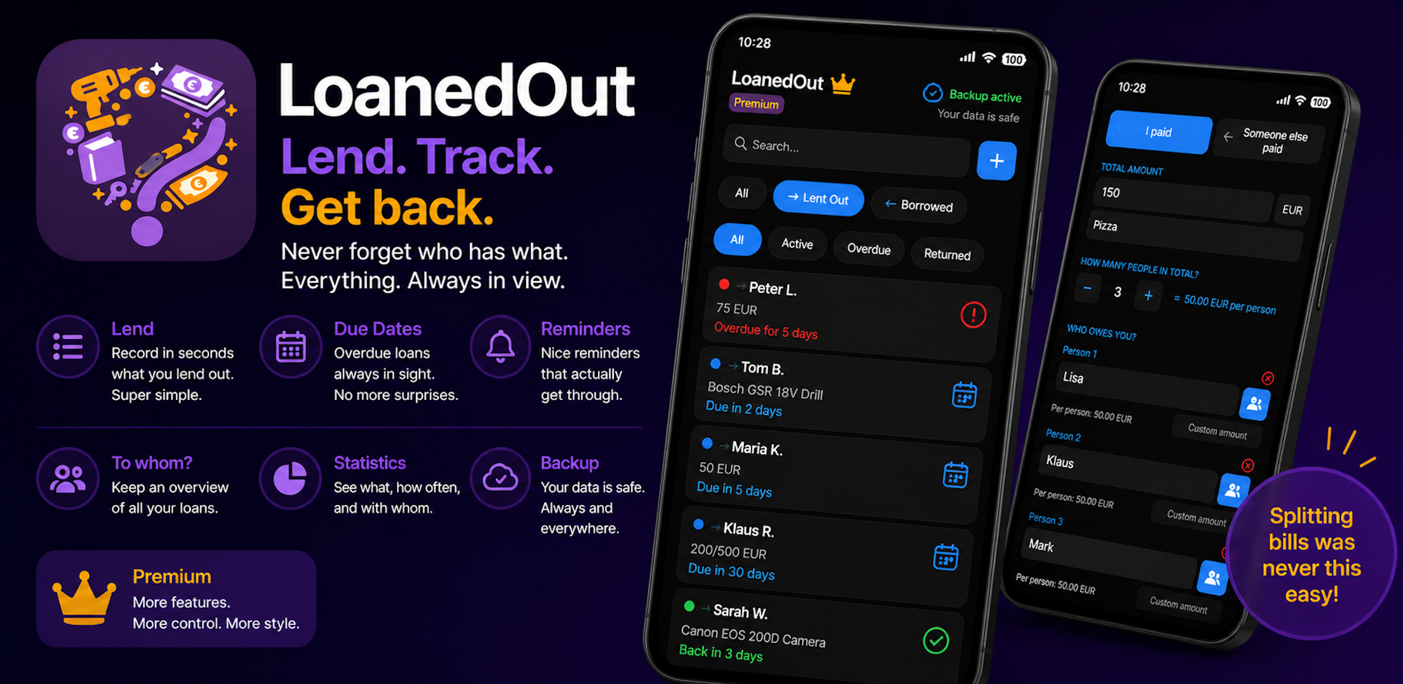 LoanedOut feature overview